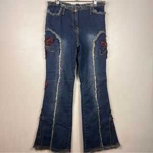 Vintage Low Rise 90’s Bootcut Flare Leg Ruffled Jeans